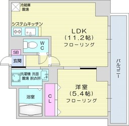 N6ウエスト11・Mの物件間取画像